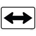 Amistad 12 x 18 in. Aluminum Sign - Bidirectional Arrow, Black & White AM2071831